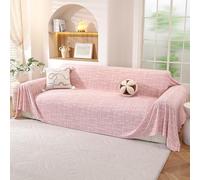 YSTELLAA Housse De Canapé 3 Places, 200x340 CM, Rose | Jete De Canape avec Accoudoirs, Housse Canape d'angle Anti-Rides, Couvre Canapé Décoration Intérieure, Four Seasons