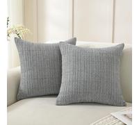 YSTELLAA Lot De 2 Soft Housse Coussin, 40 x 40 cm, Gris Moyen | Cushion Covers Décorative Couleurs, Double Sided Housse De Coussin Pour Coussin De Chambre À Coucher De Canapé
