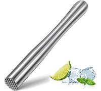 YSTrillion Pilon à Glace,22.5 cm Pilon à Cocktail en Acier Inoxydable,Pilon à Cocktail De Bar pour Concasser des Glaçons Mojito Cuisine Bar Restaurant