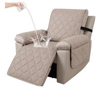 Ystyle 100% Étanche Housse Fauteuil Relax Inclinable Electrique, Antidérapant Protection Fauteuil Relax Grand 1 Place avec Poches Latérales, Lavable Housse de Fauteuil Inclinable, Café Clair
