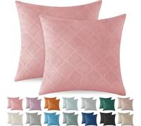 Ystyle Housse Coussin Canape 40x40 en Velours Lot de 2 Décoration Housse de Coussin Taie d'oreiller Doux pour Chambre Salon Jardin Fauteuil Lit Luxe Moderne Durable, Coussin Rose