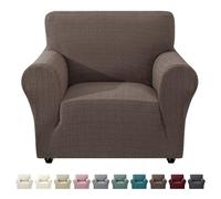 Ystyle Housse de Canape 1 Place avec Accoudoirs, Café Clair | Housse de Canapé Extensible,Protège Canapé Chats & Poils,Anti-Tache,Lavable,Rénove le Canapé du Salon,pour Enfant