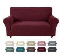 Ystyle Housse de Canape 2 Places avec Accoudoirs, Rouge Vin | Housse de Canapé Extensible,Protège Canapé Chats & Poils,Anti-Tache,Lavable,Rénove le Canapé du Salon,pour Enfant
