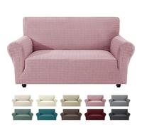 Ystyle Housse de Canape 2 Places avec Accoudoirs, Vieux Rose | Housse de Canapé Extensible,Protège Canapé Chats & Poils,Anti-Tache,Lavable,Rénove le Canapé du Salon,pour Enfant