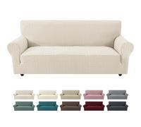 Ystyle Housse de Canape 3 Places avec Accoudoirs, Blanc Cassé | Housse de Canapé Extensible,Protège Canapé Chats & Poils,Anti-Tache,Lavable,Rénove le Canapé du Salon,pour Enfant