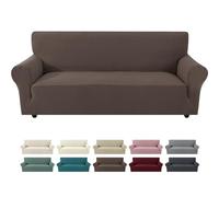 Ystyle Housse de Canape 3 Places avec Accoudoirs, Café Clair | Housse de Canapé Extensible,Protège Canapé Chats & Poils,Anti-Tache,Lavable,Rénove le Canapé du Salon,pour Enfant