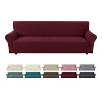 Ystyle Housse de Canape 4 Places avec Accoudoirs, Rouge Vin | Housse de Canapé Extensible,Protège Canapé Chats & Poils,Anti-Tache,Lavable,Rénove le Canapé du Salon,pour Enfant
