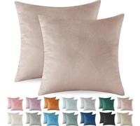 Ystyle Housse de Coussin 45x45 en Velours Côtelé Super Taie d'oreiller Doux, Moderne Housse Coussin Canape Canapé Decoration Maison Salon Chambre pour Canapé Lot de 2, Coussin Rose Gris