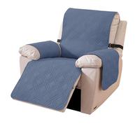 Ystyle Housse De Fauteuil Relax, Housse pour Canapé Relax RéVersible, Housse pour Fauteuil Relax Electrique AntidéRapant, Protege Fauteuil Lavable Chat (1 Place Grande, Gris-Bleu + Gris Clair)