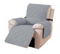 Ystyle Housse De Fauteuil Relax, Housse pour Canapé Relax RéVersible, Housse pour Fauteuil Relax Electrique AntidéRapant, Protege Fauteuil Lavable Chat (1 Place Grande, Gris Clair + Beige)