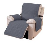 Ystyle Housse De Fauteuil Relax, Housse pour Canapé Relax RéVersible, Housse pour Fauteuil Relax Electrique AntidéRapant, Protege Fauteuil Lavable Chat (1 Place Grande, Gris Foncé + Gris Clair)