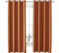 Ystyle Lot de 2 rideaux opaques , effet lin, occultants, thermiques et anti-froid, à œillets, insonorisants Rideau 100% occultant - Ces rideaux occultants utilisent une technique innovante de triple t