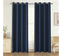 Ystyle Occultant Thermiques Lot De 2, Effet Lin, Isolant Anti Froid Et Chaleur, Phonique, Pour Salon, 117x137 cm, Bleu Foncé