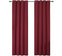 Ystyle Rideau 100% Occultant Lot De 2 Effet Lin, 140×260cm, Rideaux Thermique Isolant Anti Froid, Rideau Salon, Bourgogne