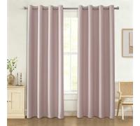 Ystyle Rideau Effet Lin Occultant et Isolant Thermique - Lot De 2 Rideaux Phoniques Anti Froid et Chaleur pour Salon - 140x145 cm, Rose