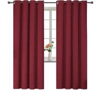 Ystyle Rideau Occultant 100% Effet Lin, Rideaux Thermique Isolant Anti Froid 2 Pièces, 140×240 Moderne Salon, Bourgogne