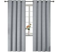 Ystyle Rideau Occultant 100% Effet Lin, Rideaux Thermique Isolant Anti Froid 2 Pièces, 140×240 Moderne Salon, Gris Clair