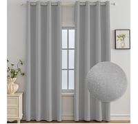 Ystyle Rideau Occultant Lot De 2, 117x137 CM, Rideaux Phonique Anti Bruit Salon Chambre, Gris Clair