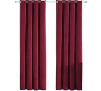 Ystyle Rideau Velours Thermiques Lot De 2, Rideau 100% Occultant, 140×260cm Rideau Phonique Anti Bruit Chambre, Bourgogne