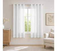 Ystyle Rideau Voilage Lot de 2, 140x200cm, Blanc | Voilages Intérieurs Rideaux Salon Chambre Moderne, Rideaux Voilage Semi-Transparent a Oeillets, Voilage Fenetre Cuisine