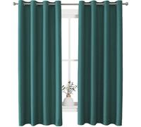 Ystyle Rideaux Effet Lin Lot De 2, Rideau Thermique Isolant Anti Froid Et Chaleur, Rideau Phonique, 140x180 cm, Vert