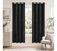 Ystyle Rideaux Occultant Thermique Isolant Lot De 2, 140x200CM, Noir | Rideaux Salon Et Chambre, Rideau Opaque Anti Bruit IntéRieurs à Oeillets, Moderne Decoration Pour Maison