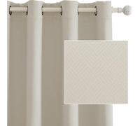 YSTYLE Rideaux Occultants pour Chambre et Salon - Lot de 2 Panneaux Isolants Thermiques Rideaux Obscurcissants, 140x300 cm, 5XH, Beige
