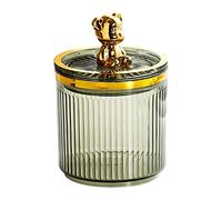 YsXoWiui Boîte de Rangement pour Disques Démaquillants En Acrylique Transparent, Distributeur de Cotons-tiges, Pot de Rangement Anti-poussière avec Couvercle, VERT