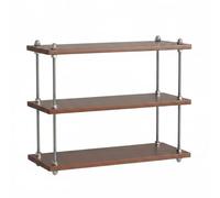 YsXoWiui Présentoir Étagère Meuble Organisateur Multifonction en Panneaux Écologiques et Fer pour Organiser Maquillages Ustensiles Accessoires Café Adapté, Moyenne - 3 Niveaux 40x17x36cm, Noyer