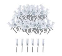 Ysyqkn 100 Pièces Aiguilles de Distribution Liquide Outils Application Colle Embout Buse Plate Acier Inoxydable Lock Convient pour Atelier Travaux Manue, Clair