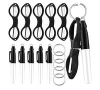 Ysyqkn 15 Pièces Stylo Infirmière Marqueur Permanent Ciseaux Mini Anneaux Argent pour Fournitures Travail Cadeau Personnel Bureau Maison, noir