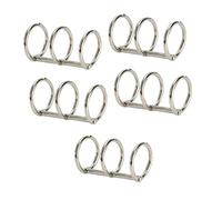 Ysyqkn 5 Pièces Anneaux Reliure Métal 3 Anneaux Classeur Reliure Fer Reliure Cahier Fonction Résistant à L'Usure Adapté pour Bureau Album Photo Calendrier Jo, Argent 20mm