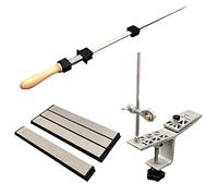 Ysyqkn Aiguiseur de Couteaux Professionnel Multifonction Meule à Angle Fixe Manuelle Poignée Confortable Anti-Fatigue Support Solide Accessoires Inclus Adapt, c