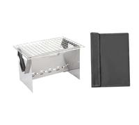Ysyqkn Barbecue Grill Compact Pliable Barbecue de Mini Barbecue Charbon Acier Inoxydable Démontable Rangement Facile Sac Inclus Adapté Balades