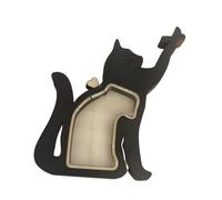 Ysyqkn Boîte Souvenir Poils de Chien Coffret En Bois pour Poils Animaux Urne à Cendres Statuette Chat Organiseur Pratique Adaptée pour Commémoration Compagno, Noir