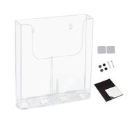 Ysyqkn Brochure Holder Porte-brochures Mural Organisateur de Magazines Distributeur de Flyers Présentoir à Livrets Design En Acrylique Transparent Bords, 22.5 Cm X 4.2 Cm X