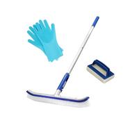 Ysyqkn Brosse de Nettoyage de Piscine de 44 Cm avec Manche en Aluminium, Accessoire Multi-usages