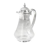 Ysyqkn Carafe En Verre élégante, Carafe à Café, Carafe à Eau En Verre de 1,8 Litre pour Les Fêtes, Argent
