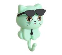 Ysyqkn Crochets Muraux Porte-clés Crochet Chat Mignon sans Perçage Créatif Adhésif Polypropylène Rétractable 45cmx85cm Adapté pour Entrée Armoire, Vert