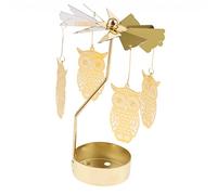 Ysyqkn Décoration de Noël En Forme de Moulin à Vent, Porte-bougie Rotatif, Bougeoir de Flocons de Neige, D'elfes, D'étoiles, de Cœurs, de Sapins, Hibou