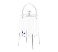 Ysyqkn Distributeur de Boissons Transparent avec Robinet et Poignée pour Eau, Jus et Thé - Idéal pour Les Fêtes, 6.5l avec Base