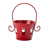 Ysyqkn Flower Container Pot Décoration Plante Fer Design à Pied Original Petit Créatif Adapté Salon Bureau Chambre Balcon Cuisine, Rouge