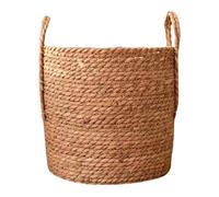 Ysyqkn Panier Tressé Organisateur en Jonc de Mer avec Poignée Pot de Fleurs Décoratif Contenant de Rangement Léger et Adapté à La Chambre Salon Cuisi, Grand