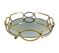Ysyqkn Plateau Rond en Métal d'un Miroir Noble, Organisateur de Parfum Décoratif pour Commode.
