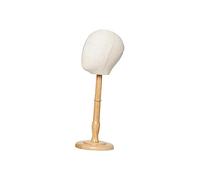 Ysyqkn Porte-chapeau, Organisateur de Chapeaux Portable avec Base En Bois, Modèle de Tête de Poupée pour Enfant, Idéal pour La Formation En Coiffure et Les S, Hauteur totale 49cm