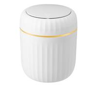 Ysyqkn Poubelle à Bouton-poussoir, Boîte de Rangement pour Bureau, Corbeille à Déchets, Conteneur à Déchets pour Plan de Travail de Cuisine, Blanc
