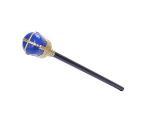 Ysyqkn Sceptre Roi Prop Costume Accessoire Halloween Cosplay Légèreté Sculpture Ancienne PP Matériau Convient pour Fête Thématique Spectacle Décoration, Bleu Doré