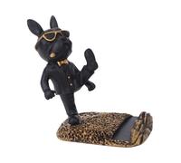 Ysyqkn Statue de Chien, Support de Téléphone en Forme de Chien, Cadeau d'anniversaire, Sculpture Animale Artisanale, Figurine en Résine pour Meuble