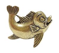 Ysyqkn Statue Poisson Ancienne Sculpture Animale Bronze Ornement Poisson Figurine Art Créatif Objet Décoratif Miniature Convient à La Chambre Bureau Décorati, Style B