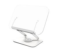Ysyqkn Support de Livre pour Lecture Porte Livre de Bureau Support Livre Acrylique Métal Hauteur Réglable Compact avec Pinces pour Cours de Cuisine Adapté à, Rotatif